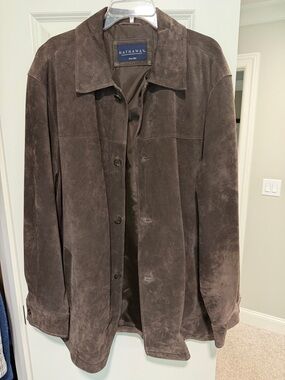 Hathaway Men's Brown Suede Button-Front Jacket XL